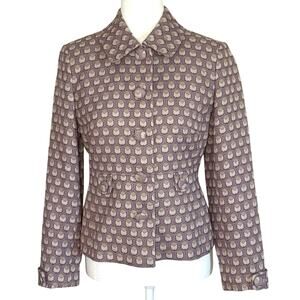 Loft Tapestry Design Button Up Blazer Women's 4 Lavender